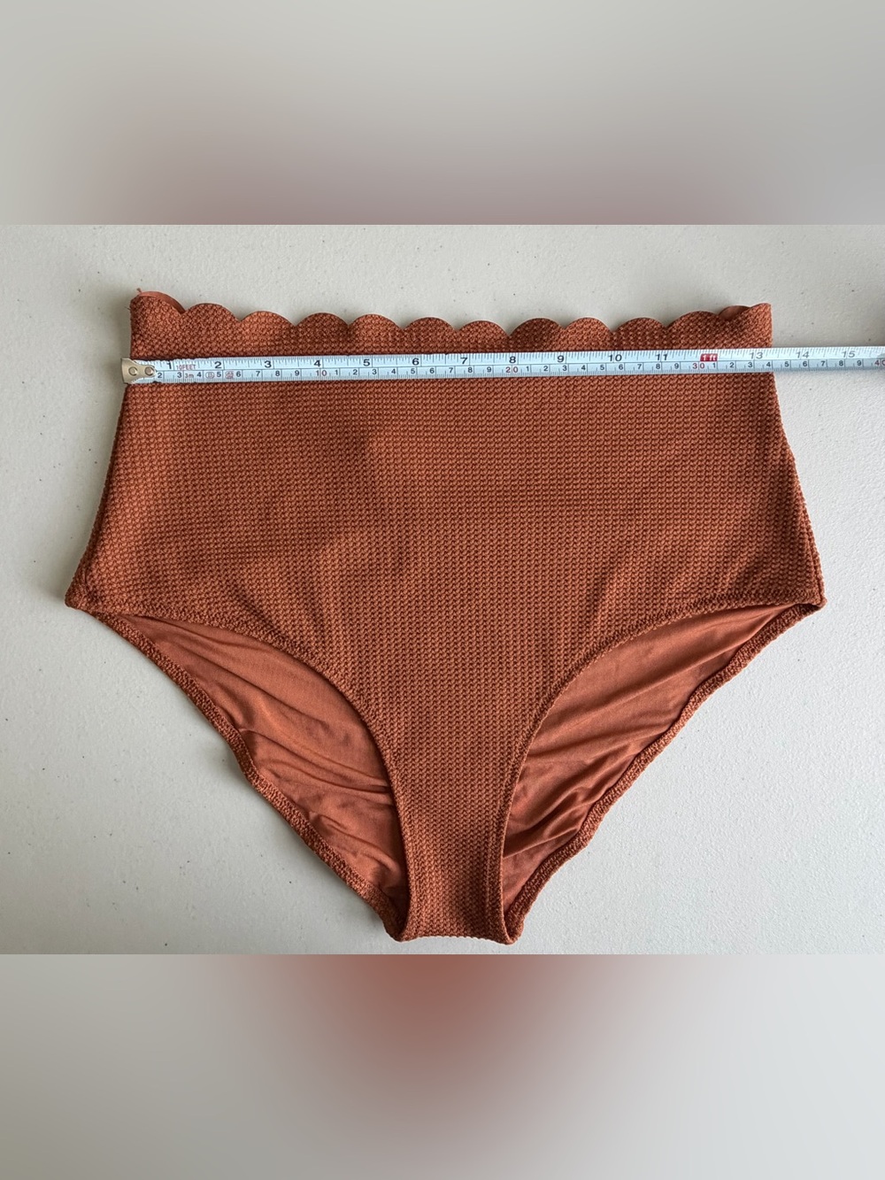 Aerie Waffle Scalloped Bikini Set Canyon Creek Medium Longline Triangle - Picture 9 of 12